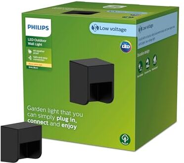 Philips LED GardenLink Grits Lampada da Parete per Esterni, 1x 1.5W, 24V, IP67, Nero