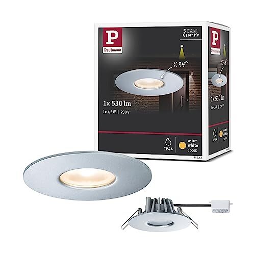 Paulmann 79666 Outdoor House Ebl Ip44 530Lm 3000 K 4,4 W 230 V 34 ° Argento Metallo Acrilico