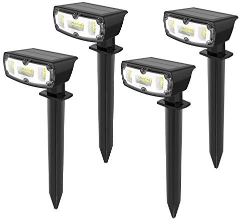 OUSFOT Lampade Solari da Giardino IP67 Impermeabile Luci Solari per Giardino Esterno 2 Livelli di Luminosità 30LED Faretti Solari da Giardino per Cortile Patio Alberi Vialetto Piscina e Campeggio