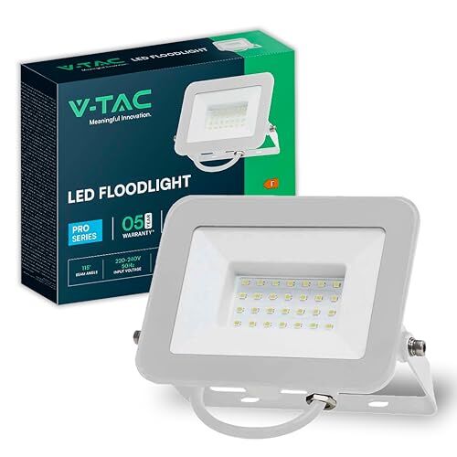 V-TAC Faro LED da Esterno 30W Bianco [CHIP SAMSUNG] 2505 Lumen IP65 Proiettore Faretto LED Esterno Colore Nero per Casa, Giardino, Garage Impermeabile Fari LED Luce Bianca Fredda