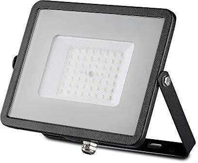 V-TAC Proiettore Slim LED 50W, Chip Samsung, Nero Luce Fredda 6400K