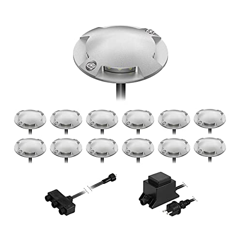 ledscom.de Lampada da terra a LED Bunda, 4 luci, per esterni, passabile, bianco freddo, set di 13