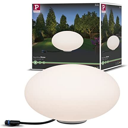 Paulmann Outdoor Plug & Shine-Luci a Sfera IP67, 3000 K, 235 lm, 24 V, per Esterni, Giardino, terrazza 2.8 W, Pietra, Grande