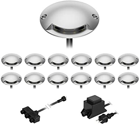 ledscom.de Apparecchio di illuminazione a terra a LED Bunda, 1 lampada, per esterni, carrabile, bianco freddo, set di 13