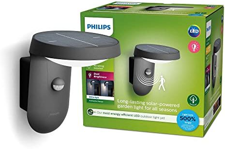 Philips LED Tyla, Lampada da Parete per Esterni, Luce Bianca Calda, Sensore di Movimento Integrato, IP44, 9W