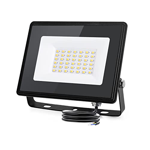 Aigostar - Faretto led 30W da Esterno bianco naturale,super illuminoso da 3160 lumen e 4000k. Impermeabile IP65 per cortile, giardino, garage, tetto.