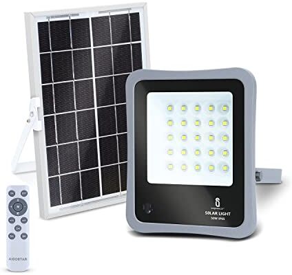 Aigostar Faro led esterno con pannello solare,50W,Luce Bianca 6500k.Faretto led solare con telecomando,IP65 faretti led con pannello solare,Per Giardino Cortile Garage Piazza