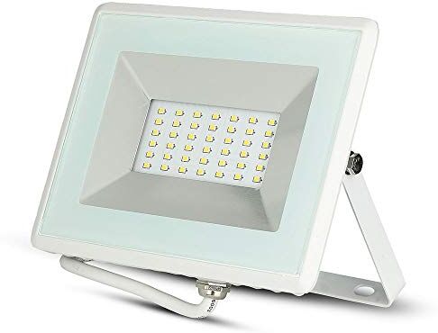 V-TAC VT-4031 Faretto led da esterno, 30W con Chip Smd, (luce bianco Naturale IP65 Vetro 2550Lm, 4000K), Bianco, 185 x 163 x 26 mm