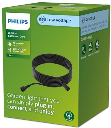 Philips LED GardenLink Cavo a Bassa Tensione per Esterni da 10m, 24V, IP67, Nero