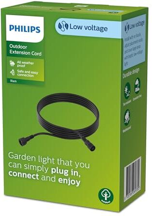 Philips LED GardenLink Cavo a Bassa Tensione per Esterni da 5m, 24V, IP67, Nero