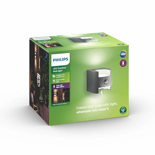 Philips myGarden LED lampada per esterni da parete Grass 2 luci metallo 4.5 W acciaio 173214716, Alluminio, Antracite 4.5 wattsW