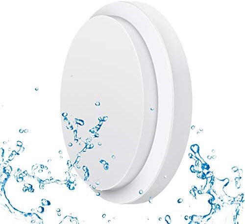 ANWIO Plafoniera LED Impermeabile Rotonda 14W 980LM Luce Bianca Naturale 4000K, Applique da Parete per Esterni, Lampada LED da Parete per Esterni IP54 Resistente Ad Acqua e Polvere, Pacco da 1 Unità