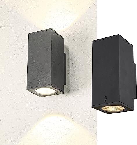 SLV lampada a plafone da parete ENOLA SQUARE UP/DOWN M/stradelli, ingressi, faretto LED esterno, lampada da giardino / IP65 3000/4000K 19W 1480/ 2420lm antracite 38 gradi