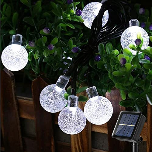 PhilzOps Catena Luminosa Esterni, 13.8M 60 LED Cristallo Globo Luci da Esterno 8 Modalità Impermeabile Decorative Giardino Luci Stringa per Patio Casa Matrimonio Terrazzo Natale, Bianco Freddo