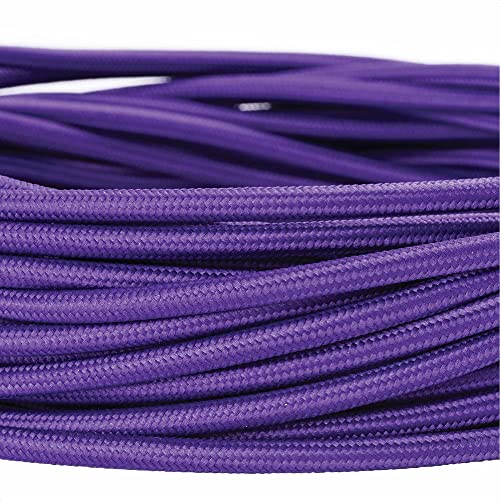 Orion Cavo tessile per lampade, 3 fili, 3x 0,75 mm², cavo elettrico con conduttore di terra, accessori per lampada (5m, Viola)