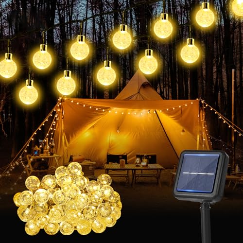 litren Catena Luminosa Esterno Solare 62 LEDs 13.5M/44.3Ft IP65 Impermeabile Luce Calda 8 Modalità Luci Solare Da Esterno Giardino