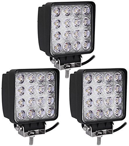 Alpha 3pcs 48W LED Work Light, Impermeabile IP67 Faro da Lavoro a LED per Autoveicoli Fuoristrada Barche Trattori Camion Veicoli Industriali 12V 24V