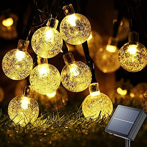 Oreunik Luci da Esterno Giardino Solari, 8 Modalità Lucine 7m 30 LED Luce Solare Esterno per Patio,Catena Luminosa Esterno Solare per Cortile, Portico, Decorazione per Feste di Nozze