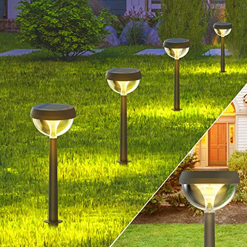 Linkind luci solari esterno, 3 Modalità di Illuminazione, IP54 Impermeabile,lampada da giardino solare da esterno, Bianco Caldo (4 Pezzi)