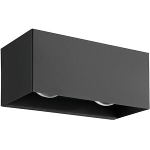 Eglo Luce a LED per esterni Lesmo, lampada a muro con illuminazione sopra e sotto, in alluminio nero, lampada esterna, luce bianca calda, IP44 Eglo Luce a LED per esterni Lesmo, lampada a muro con illuminazione sopra e sotto, in alluminio nero, lampada esterna, luce bianca calda, IP44