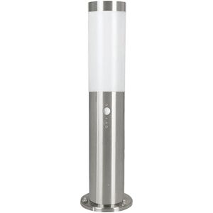 Eglo Lampioncino per esterni Helsinki, luce da esterni con sensore di movimento, lampione con sensore in acciaio zincato inossidabile e plastica, argento, bianco, E27, IP44 Eglo Lampioncino per esterni Helsinki, luce da esterni con sensore di movimento, lampione con sensore in acciaio zincato inossidabile e plastica, argento, bianco, E27, IP44