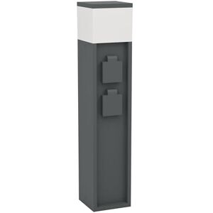 Eglo Colonnina con prese per esterni Park 5 con luce, presa di distribuzione per cavo interrato, lampada esterna con presa da giardino, con 2 prese, alluminio di colore antracite, IP54 Eglo Colonnina con prese per esterni Park 5 con luce, presa di distribuzione per cavo interrato, lampada esterna con presa da giardino, con 2 prese, alluminio di colore antracite, IP54