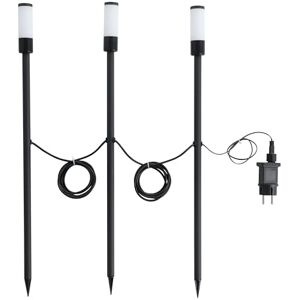 Eglo Lampada da giardino a LED Zancaro 1, con picchetto, lampada da terra per esterni, 3 pezzi, con telecomando, in alluminio nero e plastica bianca, colore luce: bianco caldo, RGB, IP44 Eglo Lampada da giardino a LED Zancaro 1, con picchetto, lampada da terra per esterni, 3 pezzi, con telecomando, in alluminio nero e plastica bianca, colore luce: bianco caldo, RGB, IP44