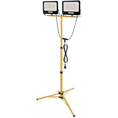 EMOS Due faretti LED impermeabili GLARO con treppiede, 2 x 100 W da 10000 2 fari da lavoro con supporto telescopico in ferro, resistenti alle intemperie, ad alta efficienza, bianco neutro EMOS Due faretti LED impermeabili GLARO con treppiede, 2 x 100 W da 10000 2 fari da lavoro con supporto telescopico in ferro, resistenti alle intemperie, ad alta efficienza, bianco neutro