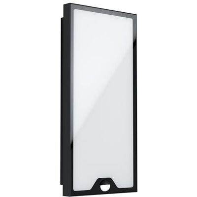 Eglo Led lampada da parete per esterni Casazza, lampada da esterno con rilevatore di movimento, sensore crepuscolare, acciaio zincato, nero, plastica, bianco, bianco caldo, IP44, H 42 cm Eglo Led lampada da parete per esterni Casazza, lampada da esterno con rilevatore di movimento, sensore crepuscolare, acciaio zincato, nero, plastica, bianco, bianco caldo, IP44, H 42 cm