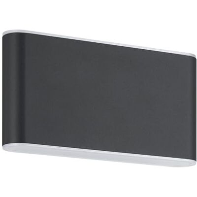 Eglo Luce a LED per esterni Grutti, lampada a muro con illuminazione sopra e sotto, in alluminio grigio antracite, lampada esterna, luce bianca fredda, IP65, 17,5 cm Eglo Luce a LED per esterni Grutti, lampada a muro con illuminazione sopra e sotto, in alluminio grigio antracite, lampada esterna, luce bianca fredda, IP65, 17,5 cm