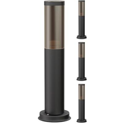 ledscom.de 4 luci da vialetto/lampioni da giardino/lampade da giardino PORU per esterni, effetto fumé, IP44, 39 cm, nero, 1x E27 max. 40W ledscom.de 4 luci da vialetto/lampioni da giardino/lampade da giardino PORU per esterni, effetto fumé, IP44, 39 cm, nero, 1x E27 max. 40W