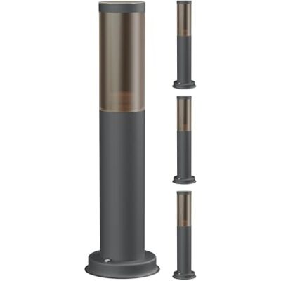 ledscom.de 4 lampade da vialetto/lampioni da giardino/lampade da esterno PORU, effetto fumé, IP44, 39 cm, antracite, 1x E27 max. 40W ledscom.de 4 lampade da vialetto/lampioni da giardino/lampade da esterno PORU, effetto fumé, IP44, 39 cm, antracite, 1x E27 max. 40W