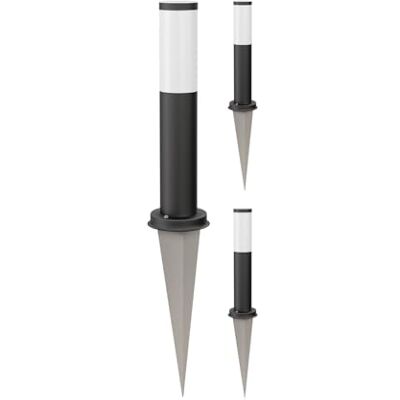 ledscom.de 3x Dissuasore luminoso PORU nero con picchetto a terra per esterni, acciaio inox, rotondo, 38,5 cm, incl. lampadina E27 3,99W bianco extra-caldo 471lm ledscom.de 3x Dissuasore luminoso PORU nero con picchetto a terra per esterni, acciaio inox, rotondo, 38,5 cm, incl. lampadina E27 3,99W bianco extra-caldo 471lm