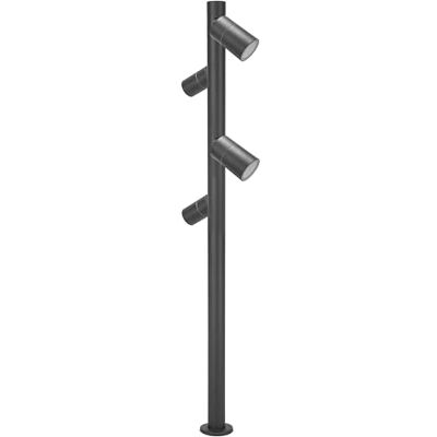 FORLIGHT Pixa Lampione da giardino di 2m di altezza con 4 faretti orientabili GU10 con protezione IP44 per esterni. Colore nero. FORLIGHT Pixa Lampione da giardino di 2m di altezza con 4 faretti orientabili GU10 con protezione IP44 per esterni. Colore nero.