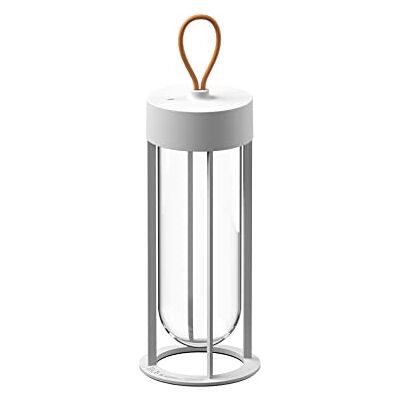Flos Lampada da pavimento in Vitro Unplugged 3000K per esterni, in alluminio bianco, ricaricabile, dimensioni: 13,2 x 39,3 cm Flos Lampada da pavimento in Vitro Unplugged 3000K per esterni, in alluminio bianco, ricaricabile, dimensioni: 13,2 x 39,3 cm