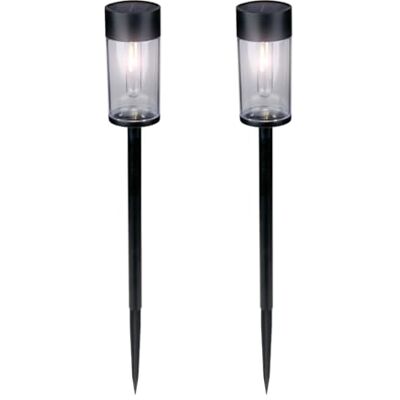 Grundig Lampada solare per esterni, confezione da 2, luce solare da giardino, con picchetto, filamento bianco caldo, impermeabile IP44, durata 6-8 ore, installazione facile Grundig Lampada solare per esterni, confezione da 2, luce solare da giardino, con picchetto, filamento bianco caldo, impermeabile IP44, durata 6-8 ore, installazione facile