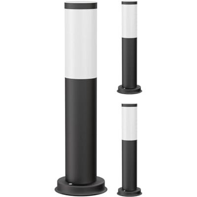 ledscom.de 3x Dissuasore luminoso PORU nero per esterni, acciaio inox, rotondo, 38,5 cm, incl. lampadina E27 3,99W bianco extra-caldo 471lm ledscom.de 3x Dissuasore luminoso PORU nero per esterni, acciaio inox, rotondo, 38,5 cm, incl. lampadina E27 3,99W bianco extra-caldo 471lm