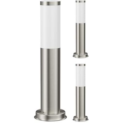 ledscom.de 3x PORU luce di bitta per esterni, acciaio inox, rotonda, 38,5 cm, incl. lampadina E27 3,99W bianco extra-caldo 471lm ledscom.de 3x PORU luce di bitta per esterni, acciaio inox, rotonda, 38,5 cm, incl. lampadina E27 3,99W bianco extra-caldo 471lm