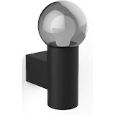 XANLITE Lampada da parete cablata nera palla fumo IP44 XANLITE Lampada da parete cablata nera palla fumo IP44