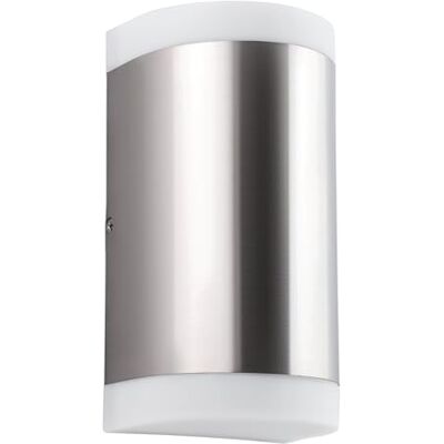 Eglo Led lampada da parete per esterni Carpinera, lampada da esterno a due fiamme, lampada da parete curva in acciaio inossidabile e plastica in bianco, bianco caldo, GU10, IP44 Eglo Led lampada da parete per esterni Carpinera, lampada da esterno a due fiamme, lampada da parete curva in acciaio inossidabile e plastica in bianco, bianco caldo, GU10, IP44
