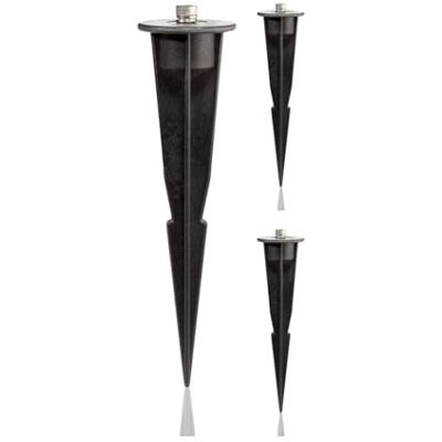 ledscom.de Set di 3 picchetti da giardino per lampade da esterno, neri, 17 cm, ⌀ 45 mm ledscom.de Set di 3 picchetti da giardino per lampade da esterno, neri, 17 cm, ⌀ 45 mm