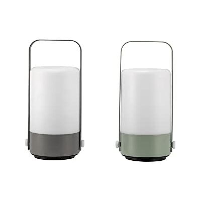 Pauleen Lanterna LED Mobile Charm Set 2 Batterie Timer IP44 Inclusa 1 x 0,4 Watt Esterno Grigio Chiaro Verde Chiaro Plastica 3000K Pauleen Lanterna LED Mobile Charm Set 2 Batterie Timer IP44 Inclusa 1 x 0,4 Watt Esterno Grigio Chiaro Verde Chiaro Plastica 3000K