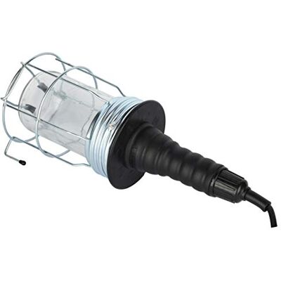 Electraline Lampada Portatile da Lavoro con cavo 5 metri, 60W, Uso in Cantiere/Ispezione/Officina/Cantina/Lavoro/Garage, Griglia in Metallo Electraline Lampada Portatile da Lavoro con cavo 5 metri, 60W, Uso in Cantiere/Ispezione/Officina/Cantina/Lavoro/Garage, Griglia in Metallo
