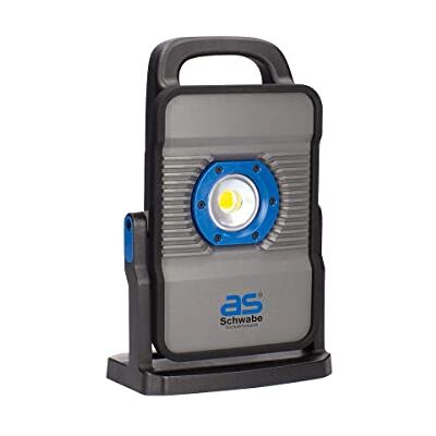 as - Schwabe as Schwabe Acculine Faretto portatile per batterie di diversi produttori, 20 W + telaio pieghevole, per illuminazione esterna, durata massima della luce: 40 ore a 18 V/12 Ah, IP54, grigio as - Schwabe as Schwabe Acculine Faretto portatile per batterie di diversi produttori, 20 W + telaio pieghevole, per illuminazione esterna, durata massima della luce: 40 ore a 18 V/12 Ah, IP54, grigio