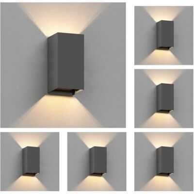 ledscom.de 6 applique CUBEL per esterni, IP65, illuminazione verso l'alto e verso il basso, antracite opaco, rettangolari, 1x G9 max. 10W ledscom.de 6 applique CUBEL per esterni, IP65, illuminazione verso l'alto e verso il basso, antracite opaco, rettangolari, 1x G9 max. 10W