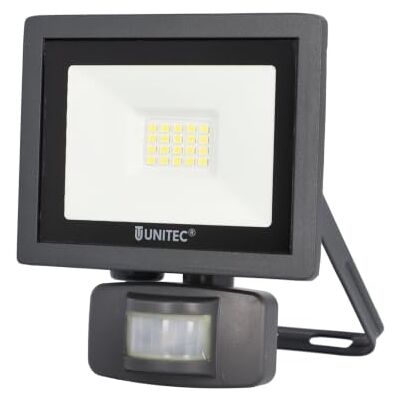 Unitec Faretto LED con sensore di movimento, 10 Watt, 800 Lumen, IP44, antracite Unitec Faretto LED con sensore di movimento, 10 Watt, 800 Lumen, IP44, antracite