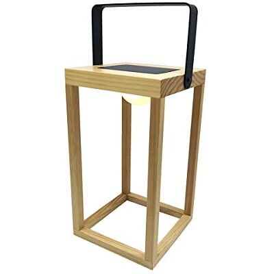 Lumisky Lanterna Solare con Manico H30cm Legno Chiaro Lumisky Lanterna Solare con Manico H30cm Legno Chiaro