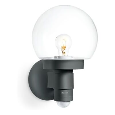 Steinel Lampada per esterni L 115 S antracite, con sensore di movimento a 240°, portata 12 m, luce di base E27, luce fissa Steinel Lampada per esterni L 115 S antracite, con sensore di movimento a 240°, portata 12 m, luce di base E27, luce fissa