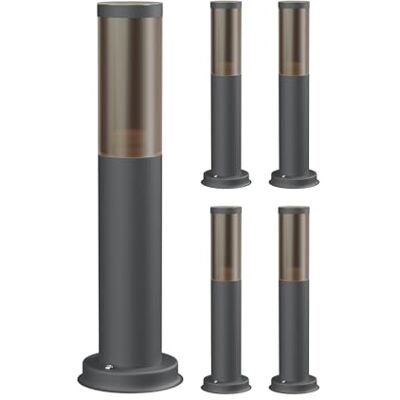 ledscom.de 5 lampade da vialetto/lampioni da giardino/lampade da esterno PORU, effetto fumé, IP44, 39 cm, antracite, 1x E27 max. 40W ledscom.de 5 lampade da vialetto/lampioni da giardino/lampade da esterno PORU, effetto fumé, IP44, 39 cm, antracite, 1x E27 max. 40W