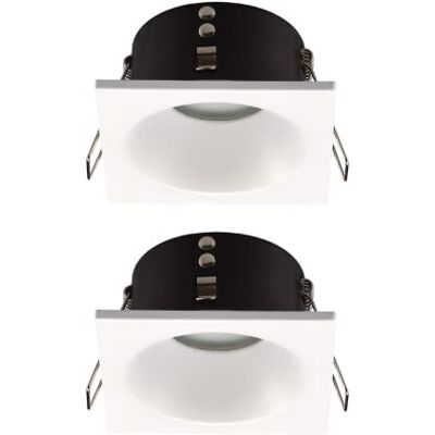 Wonderlamp Pack 2 incasso per bagni o esterni Lutar, quadrato, IP 65, bianco, interno/esterno Wonderlamp Pack 2 incasso per bagni o esterni Lutar, quadrato, IP 65, bianco, interno/esterno